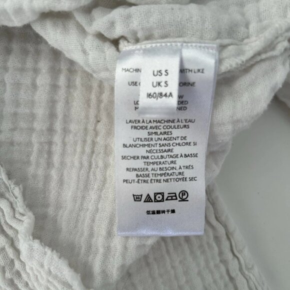 UO Urban Outfitters Gauze Cotton Button-Down Muslin White Shirt Womens Small - Picture 7 of 9